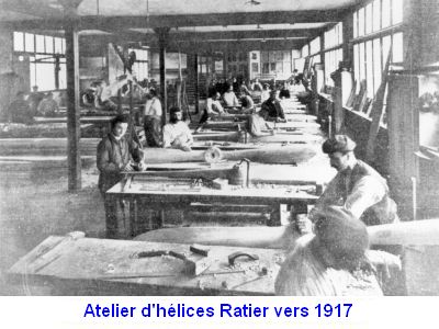 Atelier d'hélices Ratier vers 1917