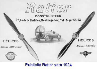 Publicité Ratier vers 1924